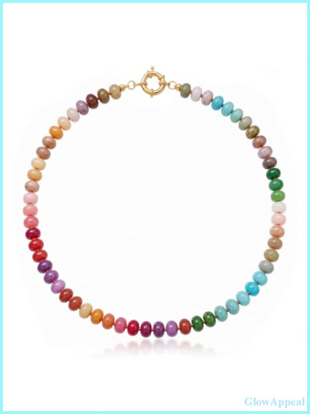 Natural Gemstone Choker Necklace 14k Gold Plated Beaded Women